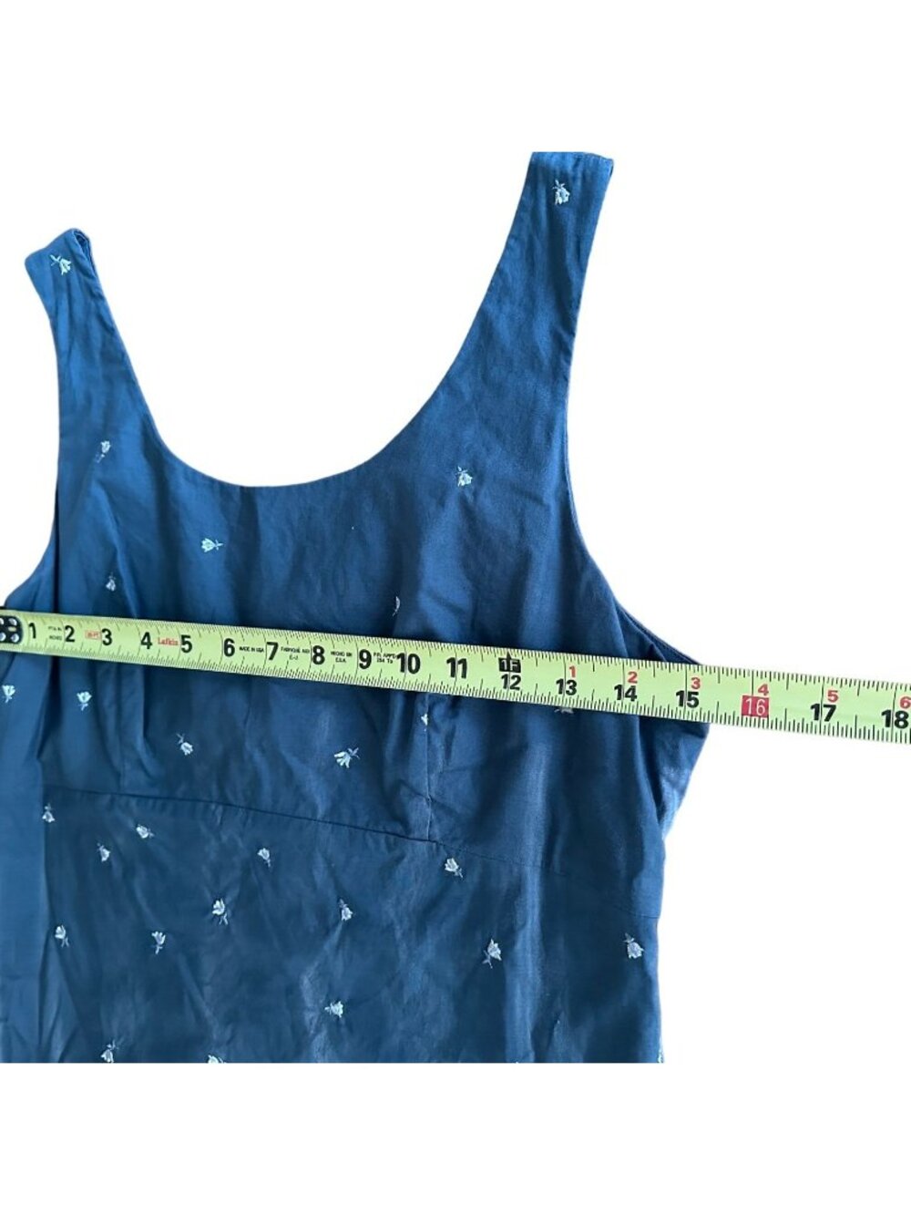 .Crew Navy Sleeveless Dress Size 10 Embroidered Polka Dot Shift Lined Zip Back - Picture 7 of 9